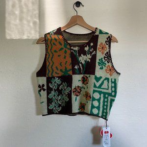 Floral Knit Vest - Cider Women's Small New Condition